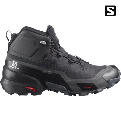 Black Salomon Cross Hike Mid GTX Men's Hiking Boots | PH 96758Z